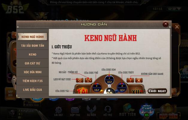 Các Loại Cược Trong Keno B52 Club